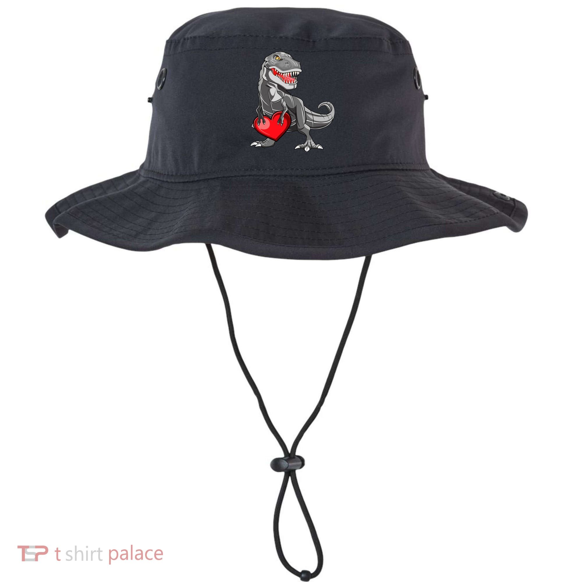 Boy Valentines Day Trex Dinosaur I Steal Hearts Bucket Hat