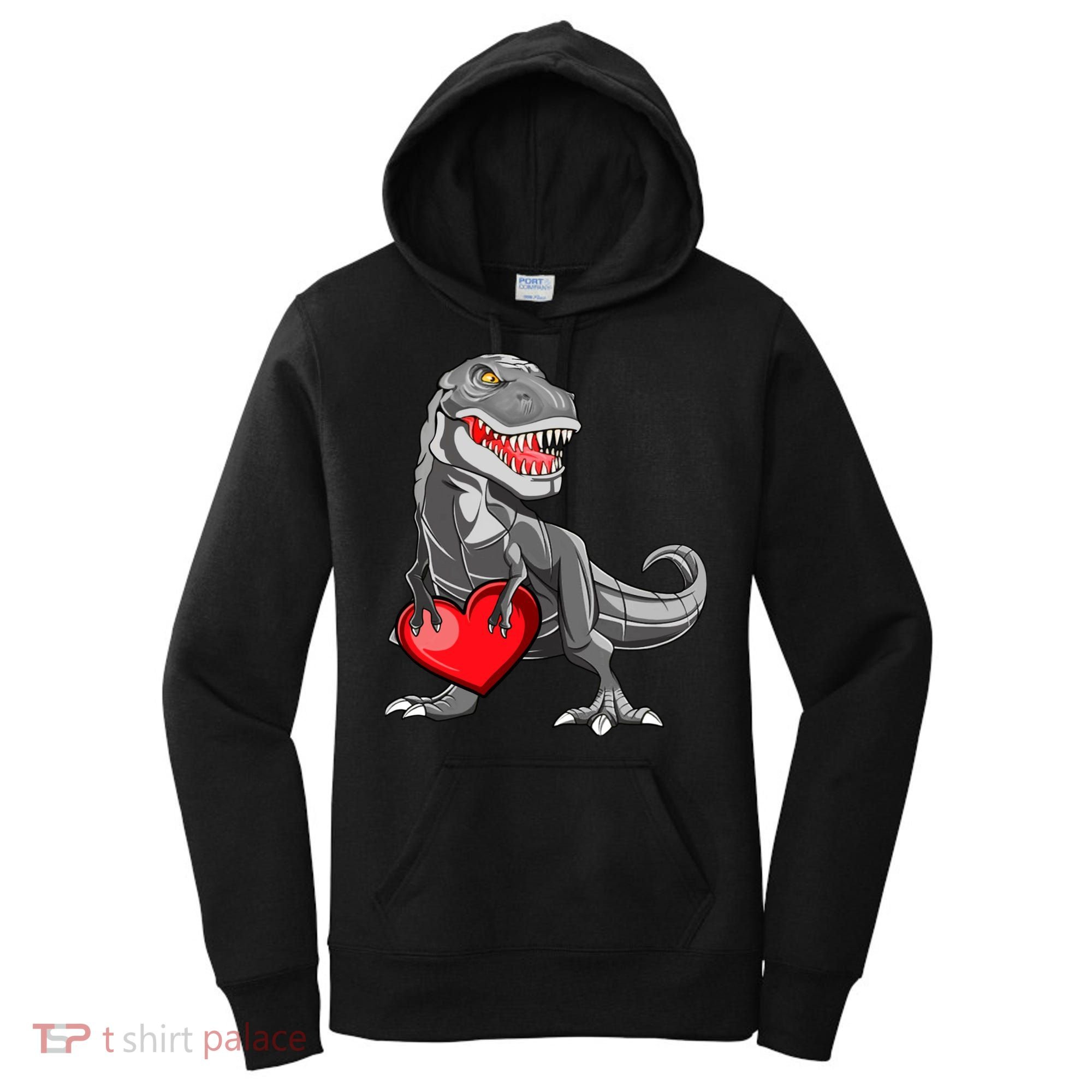 Boy Valentines Day Trex Dinosaur I Steal Hearts Women's Hoodie