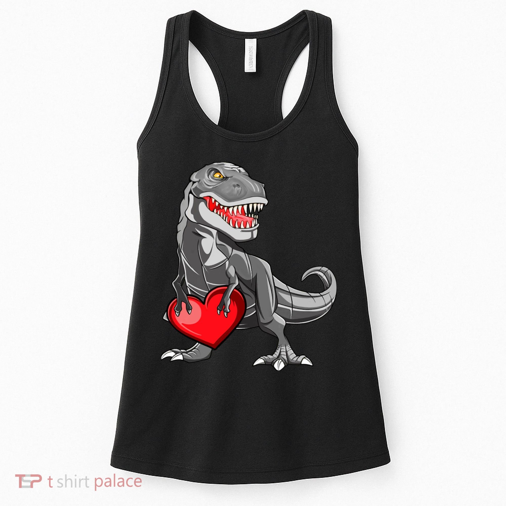 Boy Valentines Day Trex Dinosaur I Steal Hearts Women's Tank Top