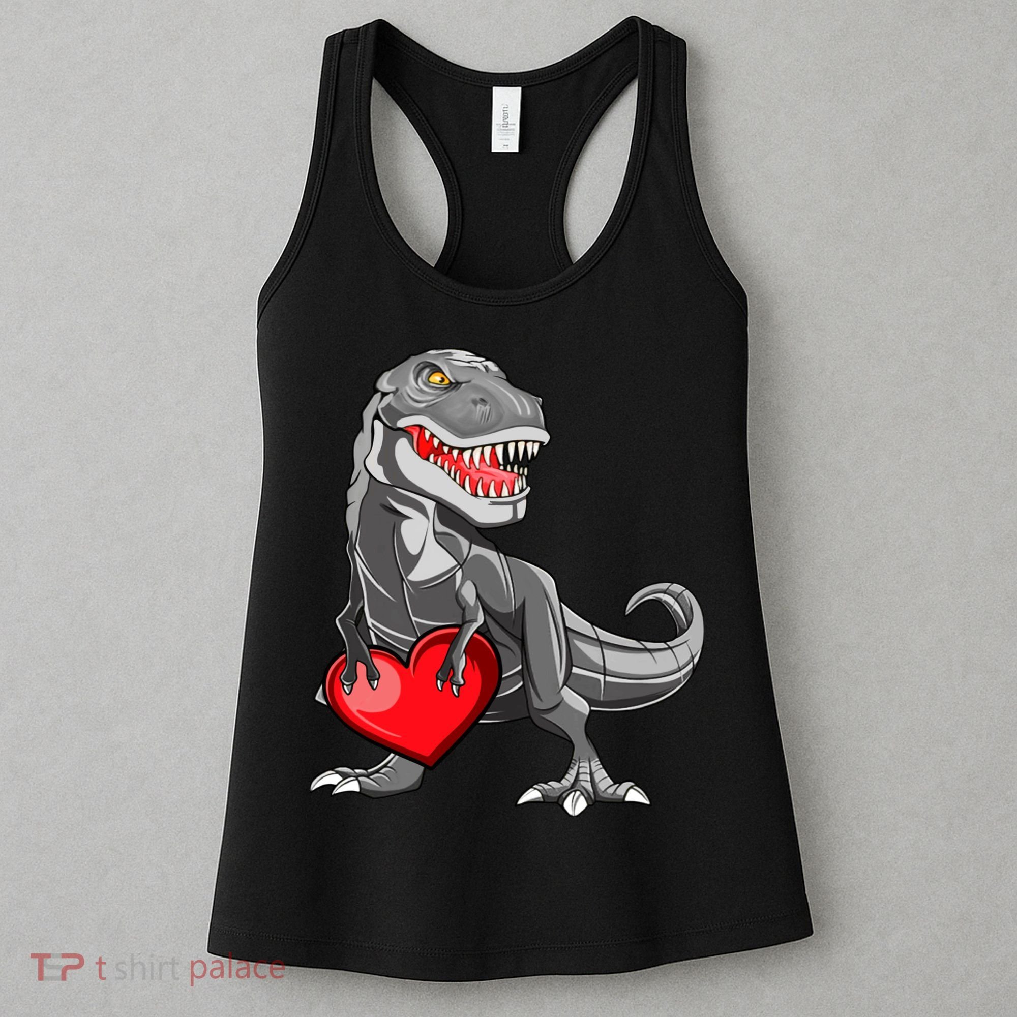 Boy Valentines Day Trex Dinosaur I Steal Hearts Women's Tank Top