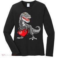 Boy Valentines Day Trex Dinosaur I Steal Hearts Women's Long Sleeve Shirt thumb 0