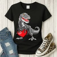 Boy Valentines Day Trex Dinosaur I Steal Hearts Women's T-Shirt thumb 3