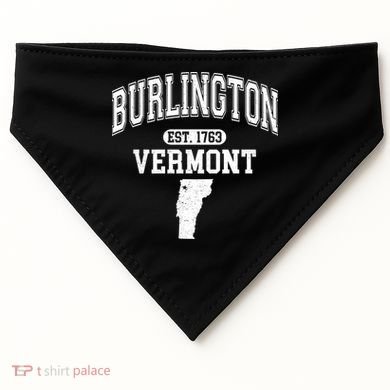 Burlington Vermont Est. 1763 Varsity USA-Made Doggie Bandana