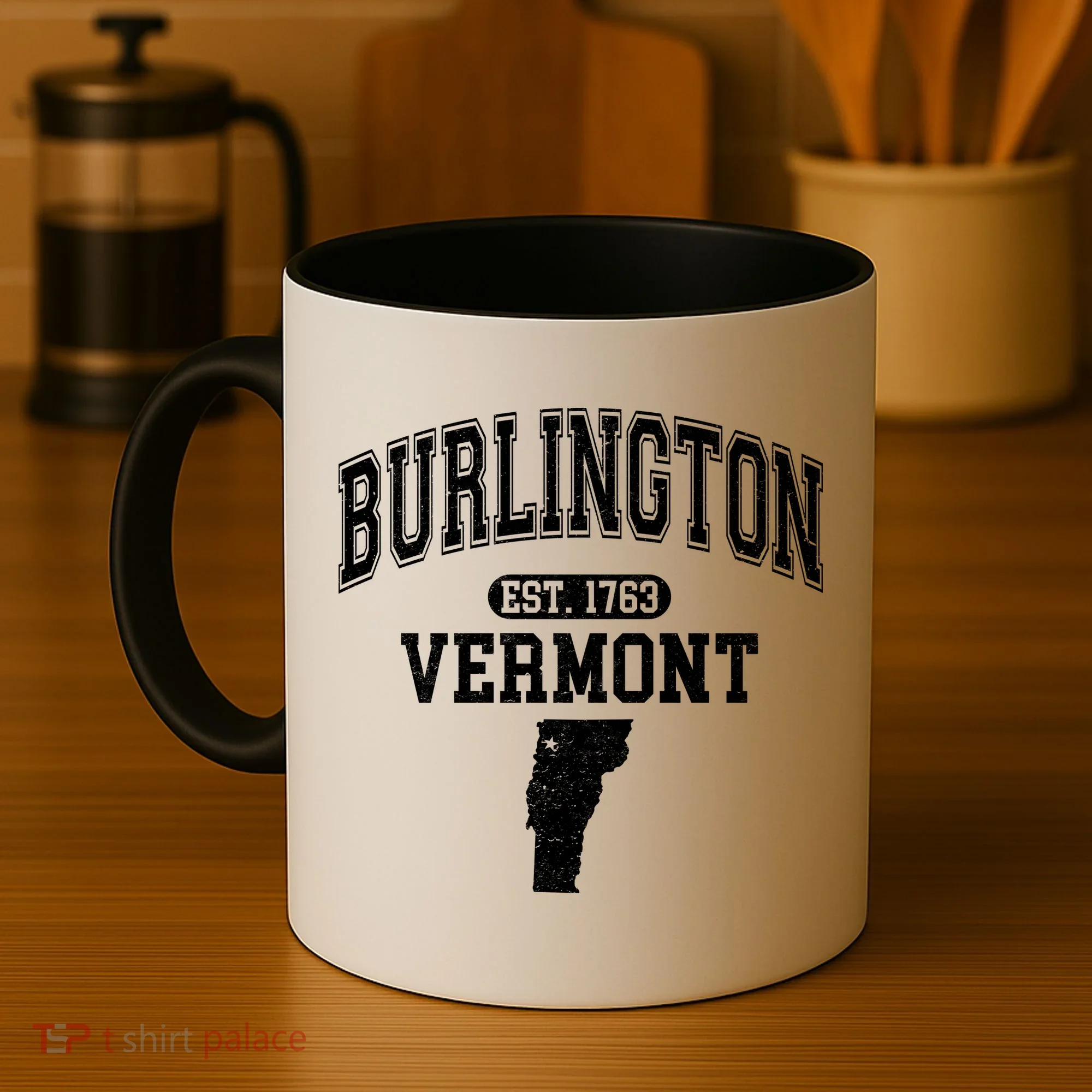 Burlington Vermont Est. 1763 Varsity Coffee Mug