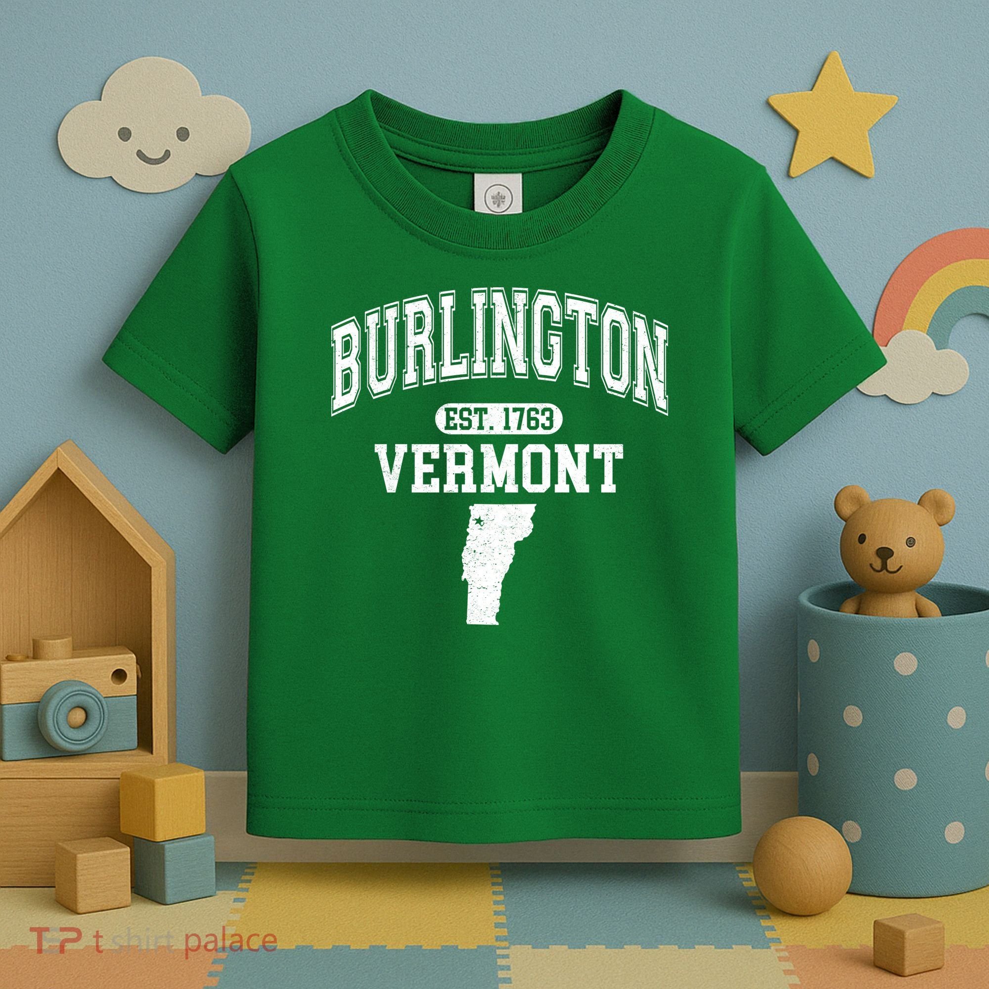 Burlington Vermont Est. 1763 Varsity Toddler T-Shirt