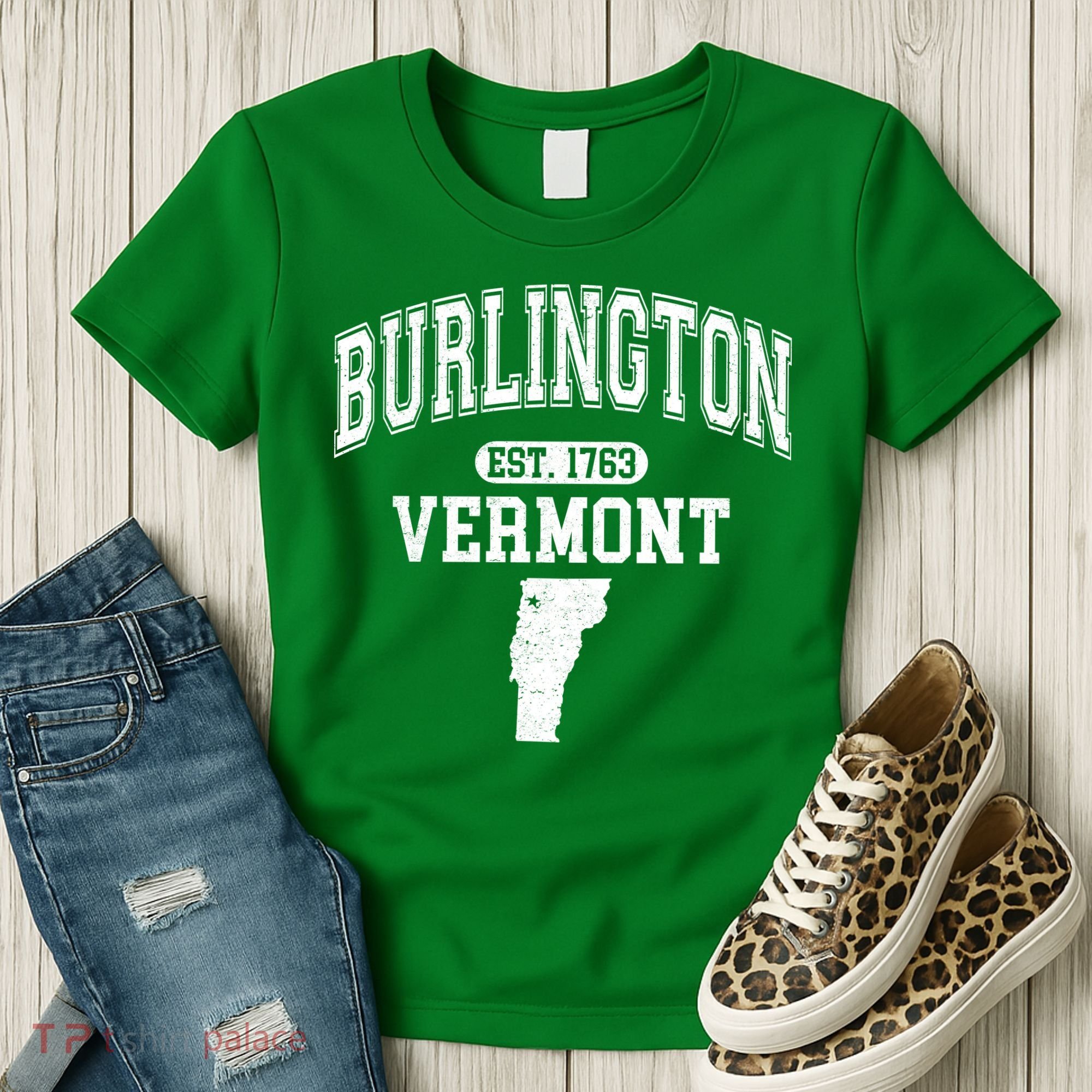 Burlington Vermont Est. 1763 Varsity Women's T-Shirt