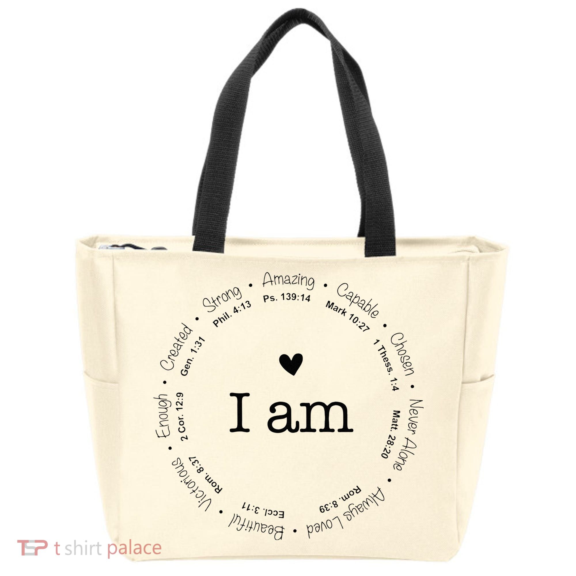 Bible Verse Faith Based Christian I Am A Christian Tote Bag