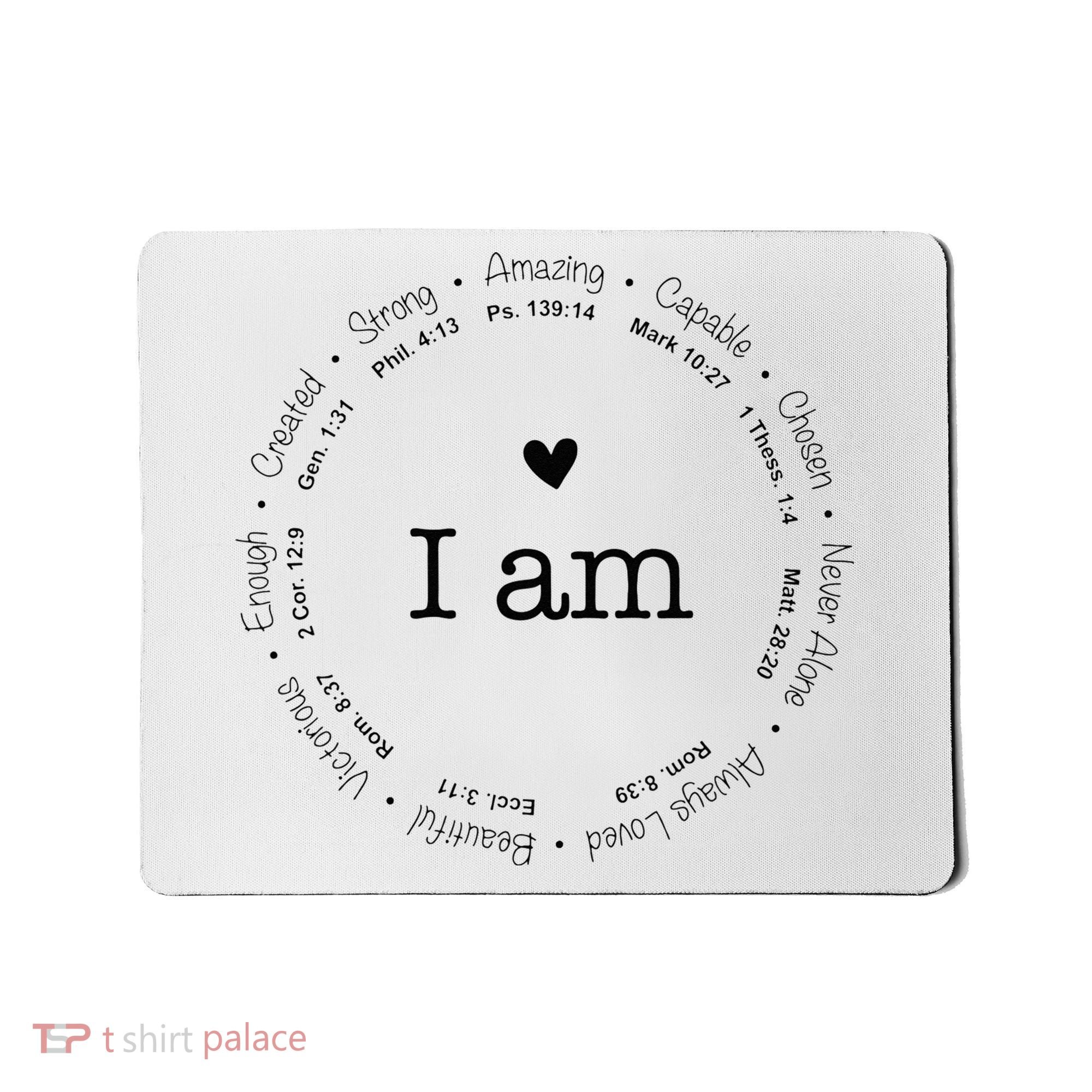 Bible Verse Faith Based Christian I Am A Christian Mousepad