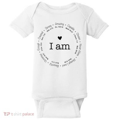 Bible Verse Faith Based Christian I Am A Christian Baby Bodysuit