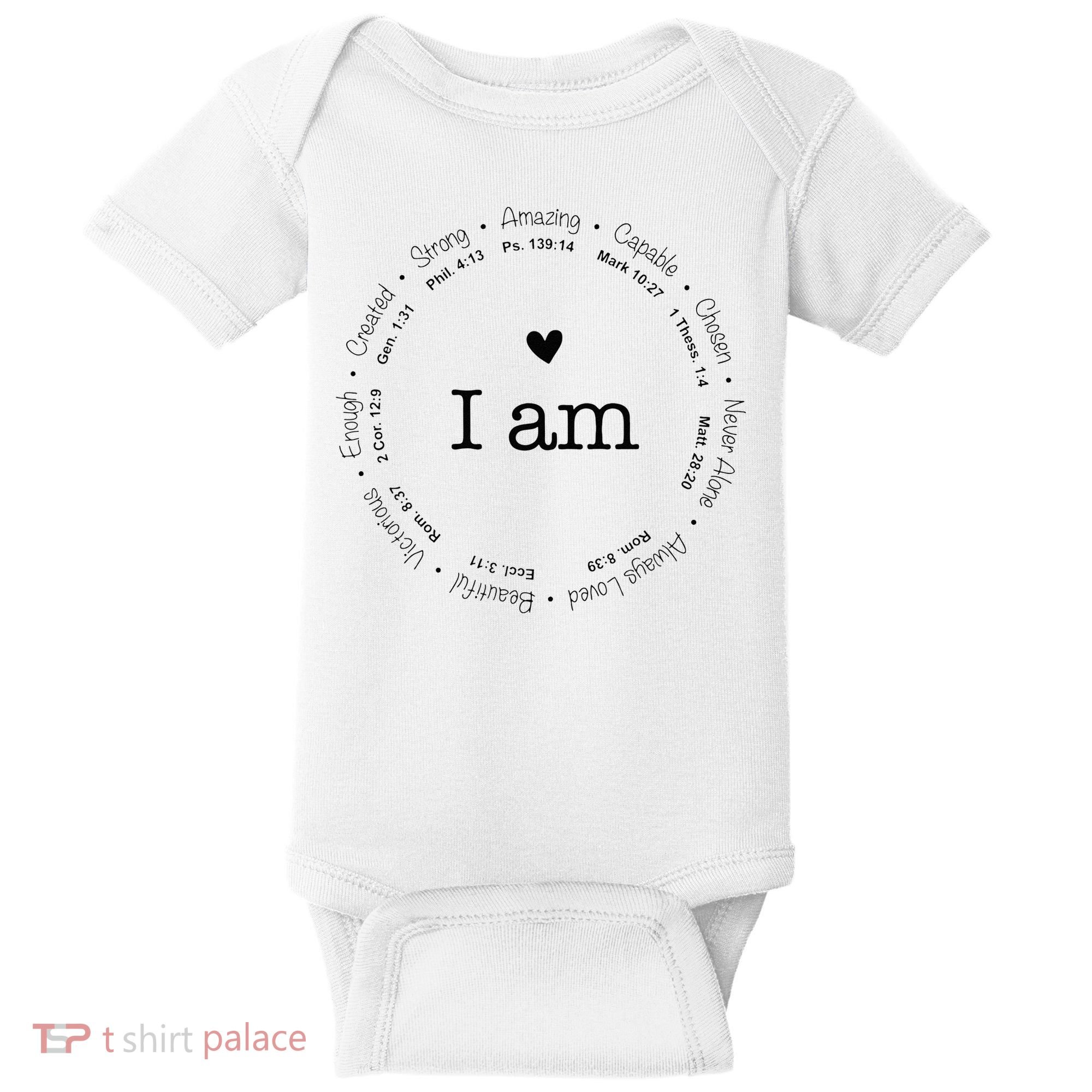 Bible Verse Faith Based Christian I Am A Christian Baby Bodysuit