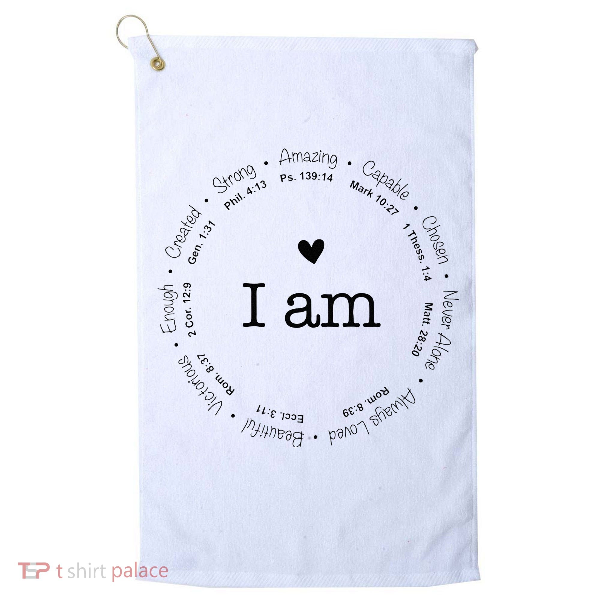 Bible Verse Faith Based Christian I Am A Christian Golf Towel