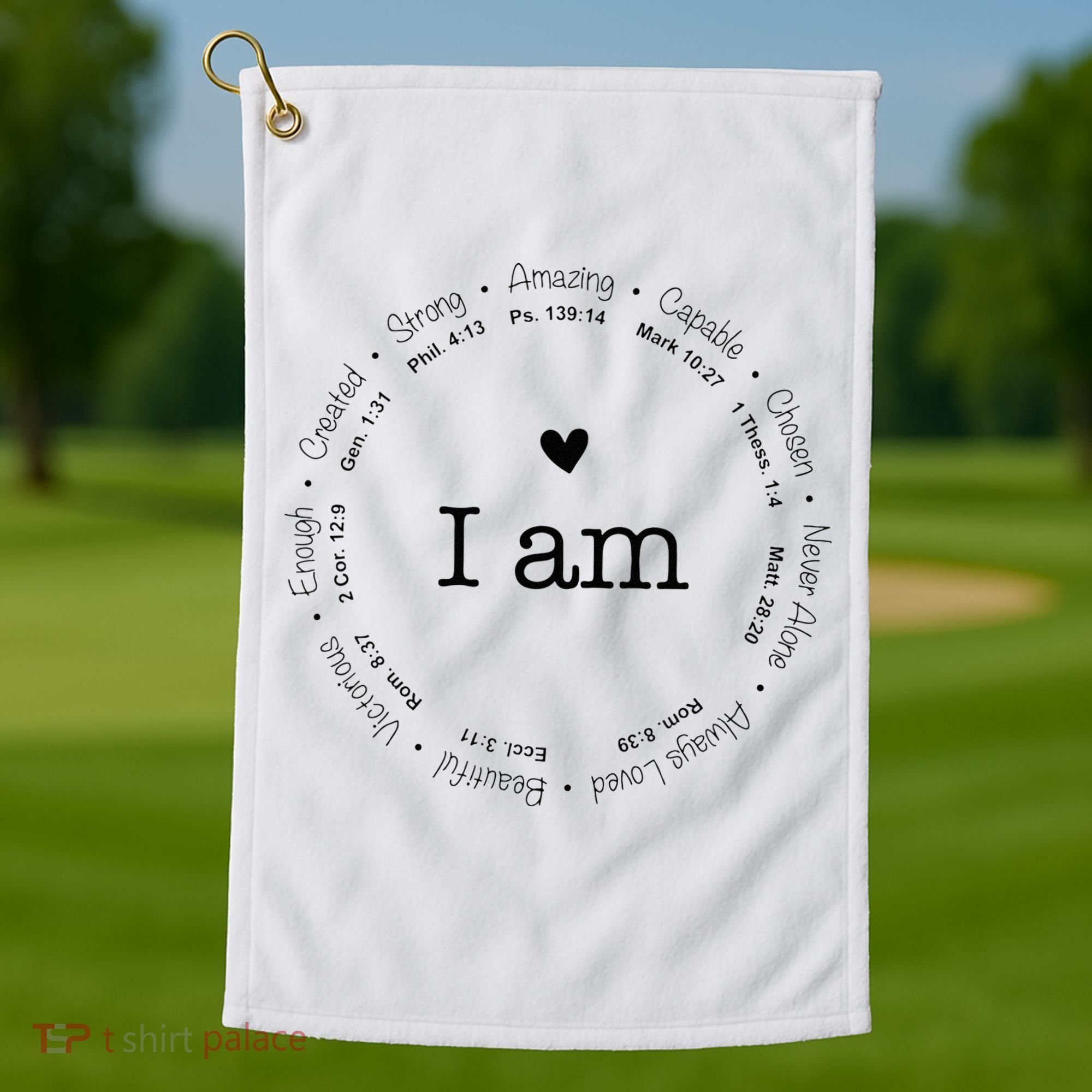 Bible Verse Faith Based Christian I Am A Christian Golf Towel