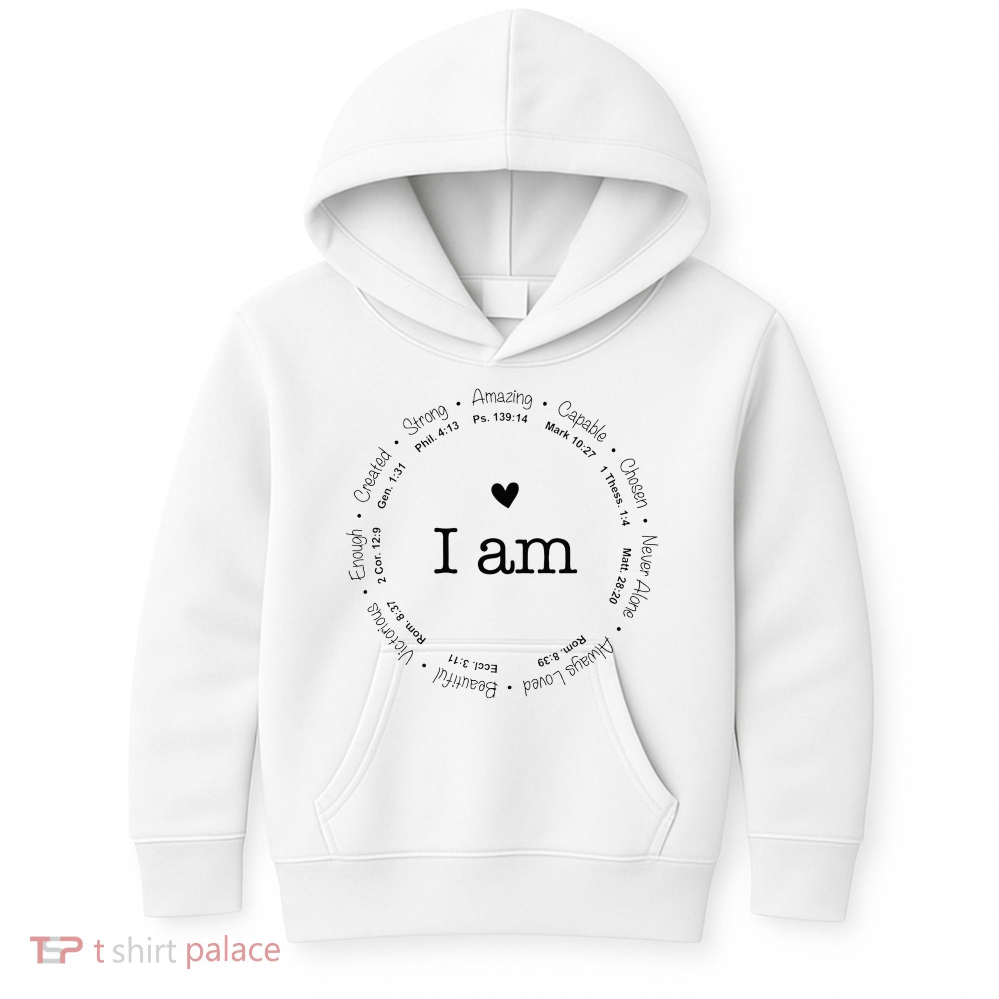 Bible Verse Faith Based Christian I Am A Christian Kids Hoodie