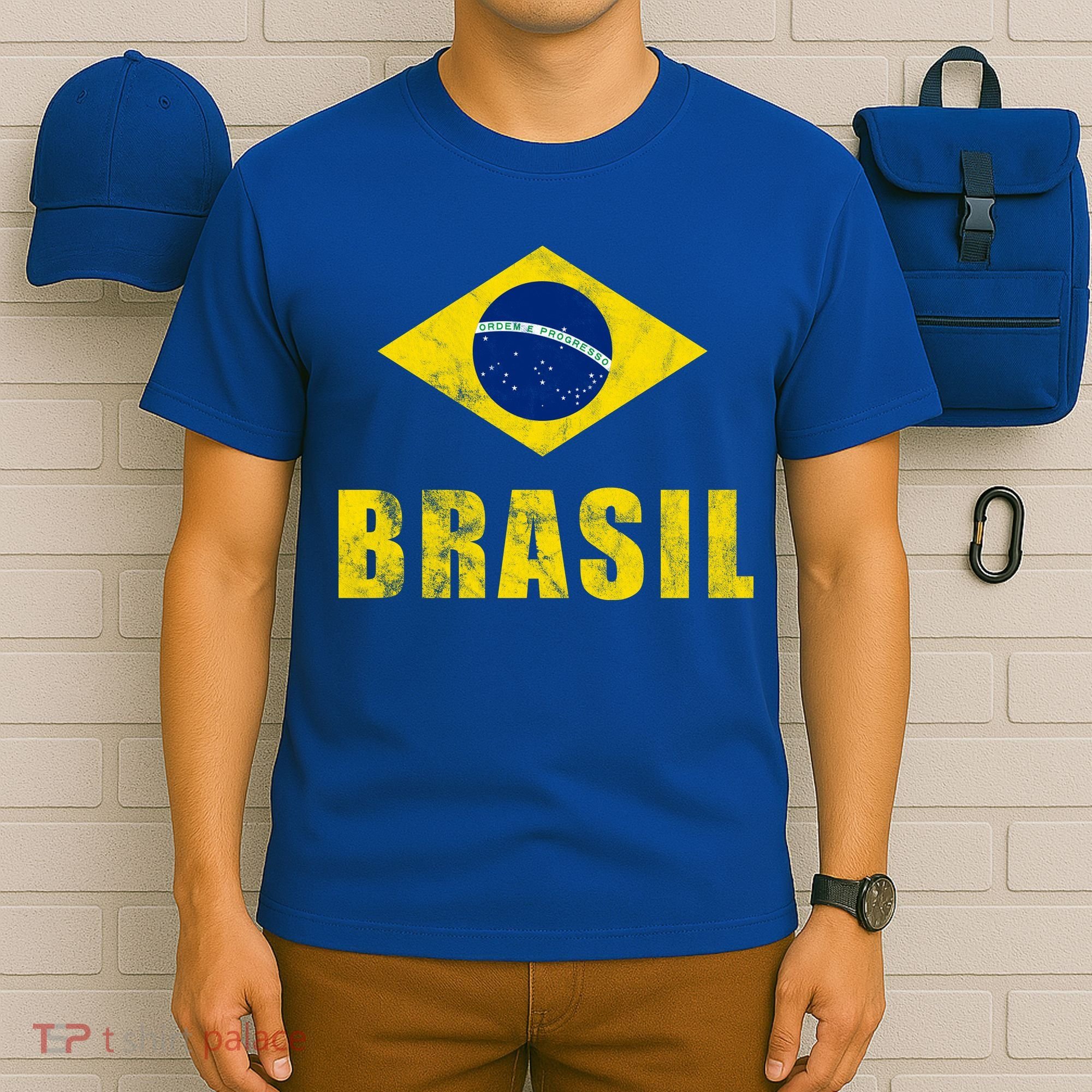 Brasil Vintage Flag Sport T-Shirt