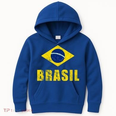 Brasil Vintage Flag Sport Kids Hoodie