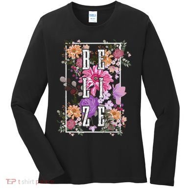 Belize Vintage Flowers Floral Women's Long Sleeve Shirt