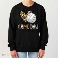 Bleached Volleyball Game Day Vibes Volleyball Mom Leopard Women's Sweatshirt thumb 0