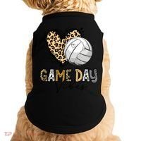 Bleached Volleyball Game Day Vibes Volleyball Mom Leopard Doggie Tank thumb 0