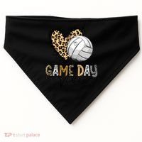 Bleached Volleyball Game Day Vibes Volleyball Mom Leopard USA-Made Doggie Bandana thumb 0