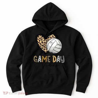 Bleached Volleyball Game Day Vibes Volleyball Mom Leopard Hoodie