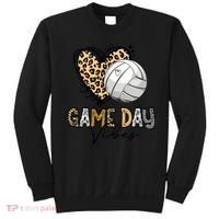 Bleached Volleyball Game Day Vibes Volleyball Mom Leopard Sweatshirt thumb 0