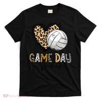 Bleached Volleyball Game Day Vibes Volleyball Mom Leopard T-Shirt thumb 0
