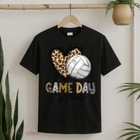 Bleached Volleyball Game Day Vibes Volleyball Mom Leopard T-Shirt thumb 2