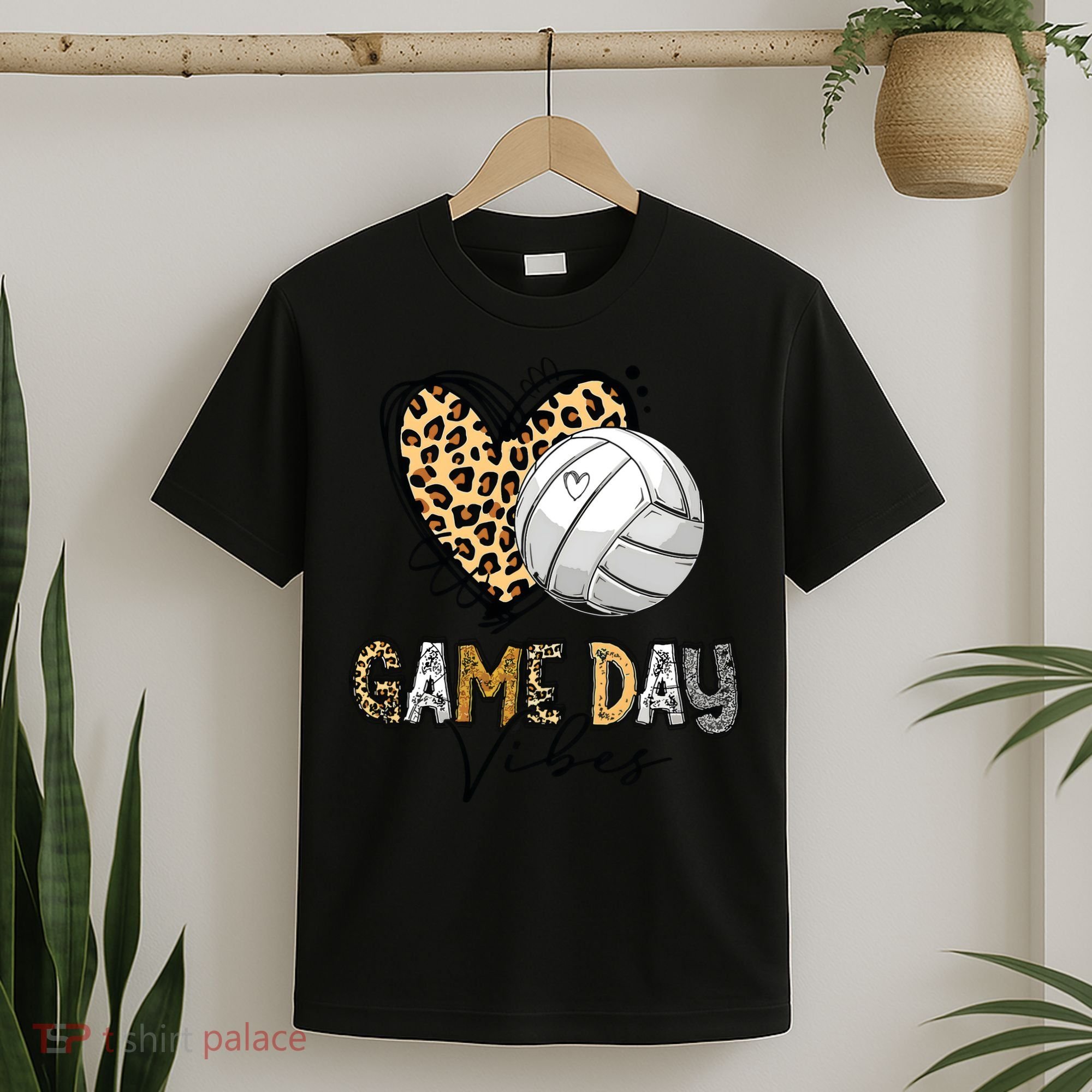 Bleached Volleyball Game Day Vibes Volleyball Mom Leopard T-Shirt