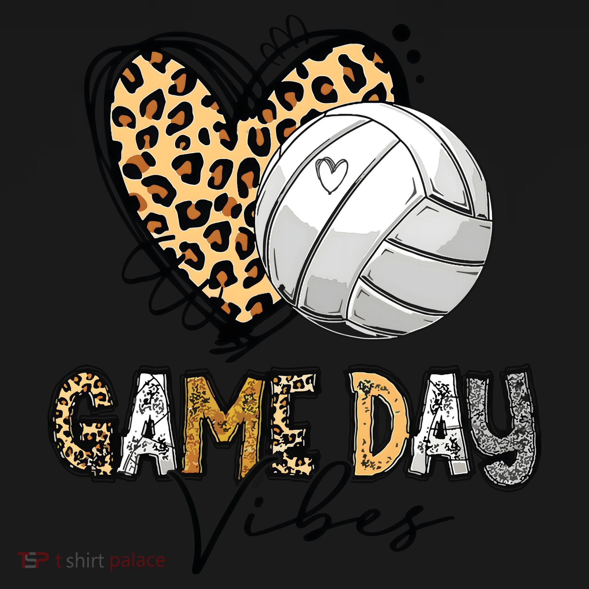 Bleached Volleyball Game Day Vibes Volleyball Mom Leopard Women's Hoodie