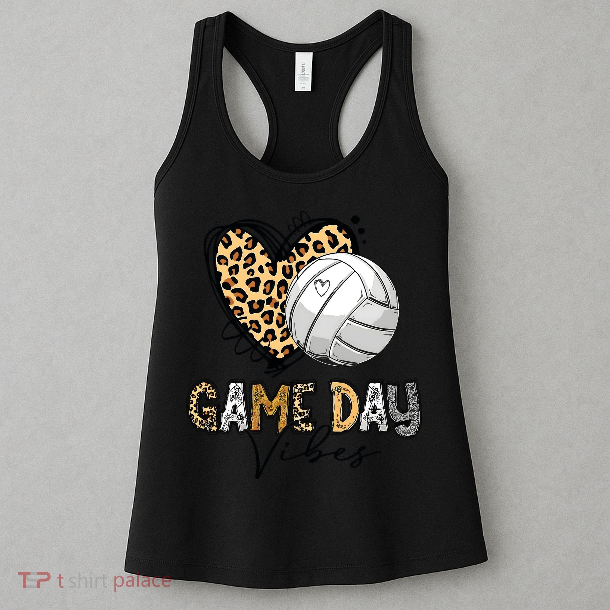 Bleached Volleyball Game Day Vibes Volleyball Mom Leopard Women's Tank Top