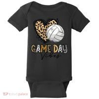 Bleached Volleyball Game Day Vibes Volleyball Mom Leopard Baby Bodysuit thumb 0
