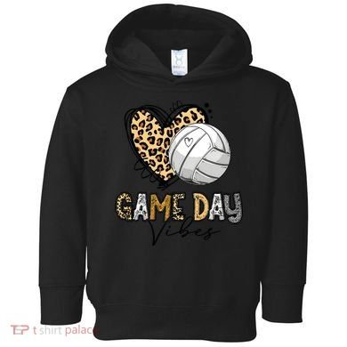 Bleached Volleyball Game Day Vibes Volleyball Mom Leopard Toddler Hoodie
