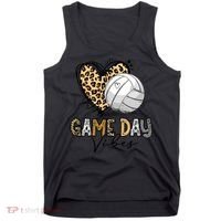 Bleached Volleyball Game Day Vibes Volleyball Mom Leopard Tank Top thumb 0