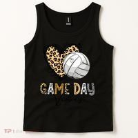 Bleached Volleyball Game Day Vibes Volleyball Mom Leopard Tank Top thumb 2