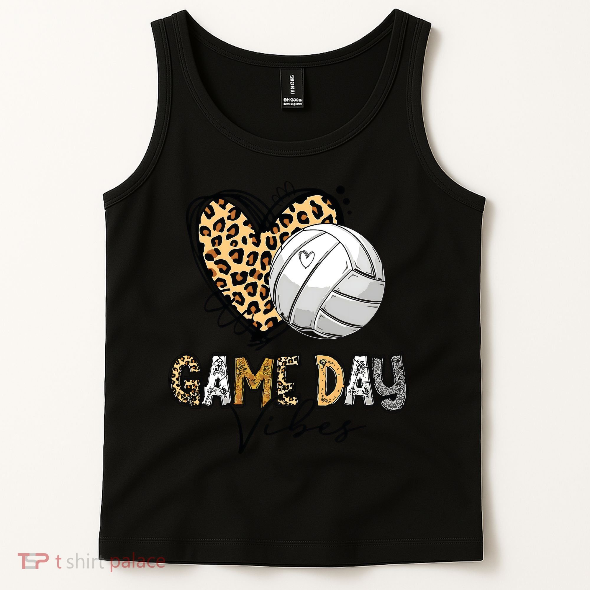 Bleached Volleyball Game Day Vibes Volleyball Mom Leopard Tank Top