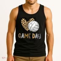 Bleached Volleyball Game Day Vibes Volleyball Mom Leopard Tank Top thumb 3