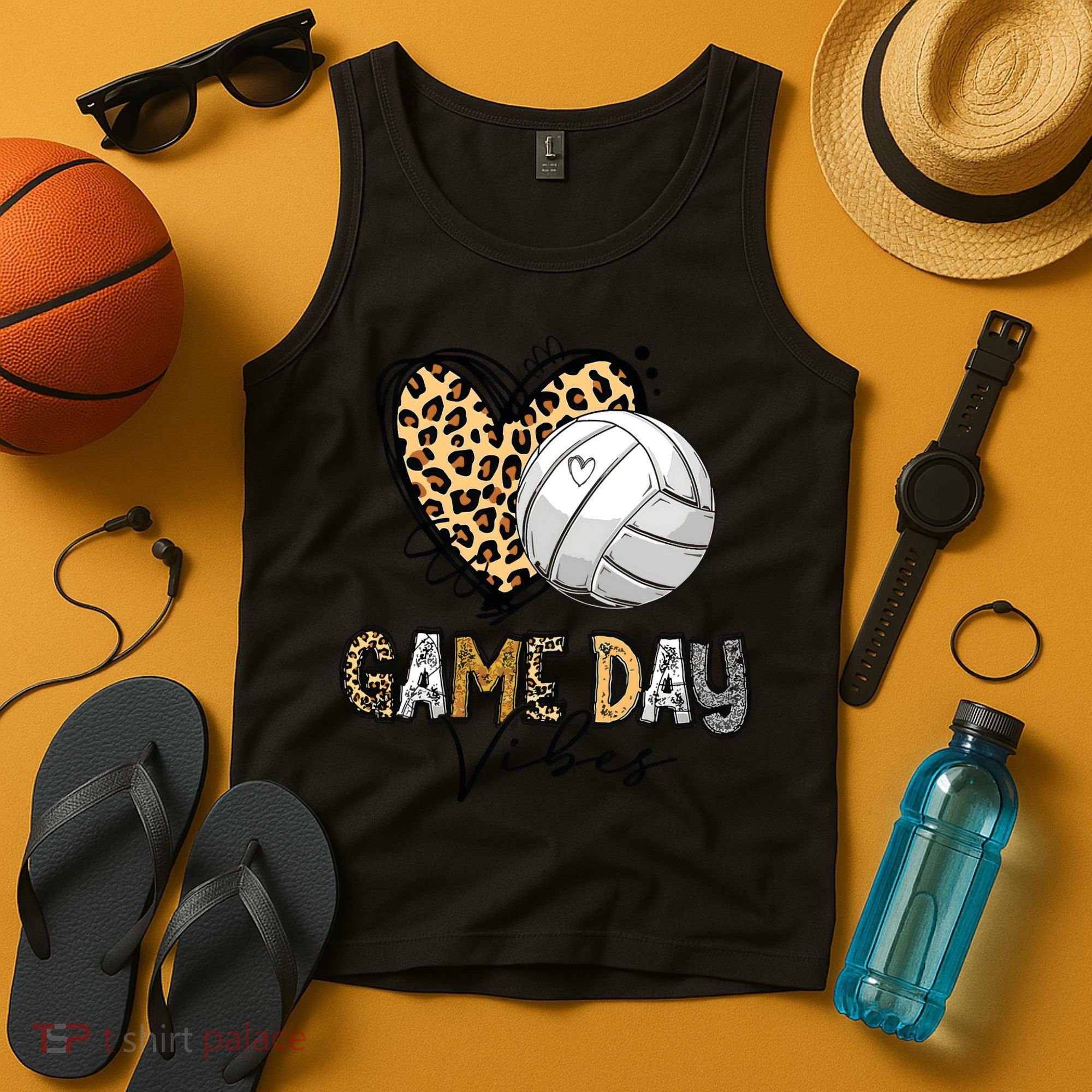Bleached Volleyball Game Day Vibes Volleyball Mom Leopard Tank Top
