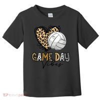 Bleached Volleyball Game Day Vibes Volleyball Mom Leopard Toddler T-Shirt thumb 0