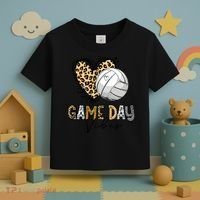 Bleached Volleyball Game Day Vibes Volleyball Mom Leopard Toddler T-Shirt thumb 3