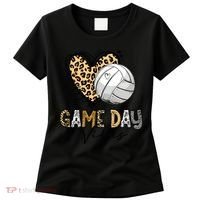 Bleached Volleyball Game Day Vibes Volleyball Mom Leopard Women's T-Shirt thumb 0