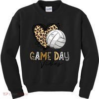 Bleached Volleyball Game Day Vibes Volleyball Mom Leopard Kids Sweatshirt thumb 0
