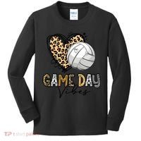Bleached Volleyball Game Day Vibes Volleyball Mom Leopard Kids Long Sleeve Shirt thumb 0