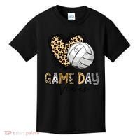 Bleached Volleyball Game Day Vibes Volleyball Mom Leopard Kids T-Shirt thumb 0