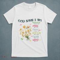 Bible Verse God Says I Am Christian Faith Baby Girl T-Shirt thumb 5