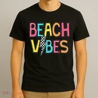 Beach Vibes Hello Summer Vacation Girl Women N Colorful T-Shirt thumb 3