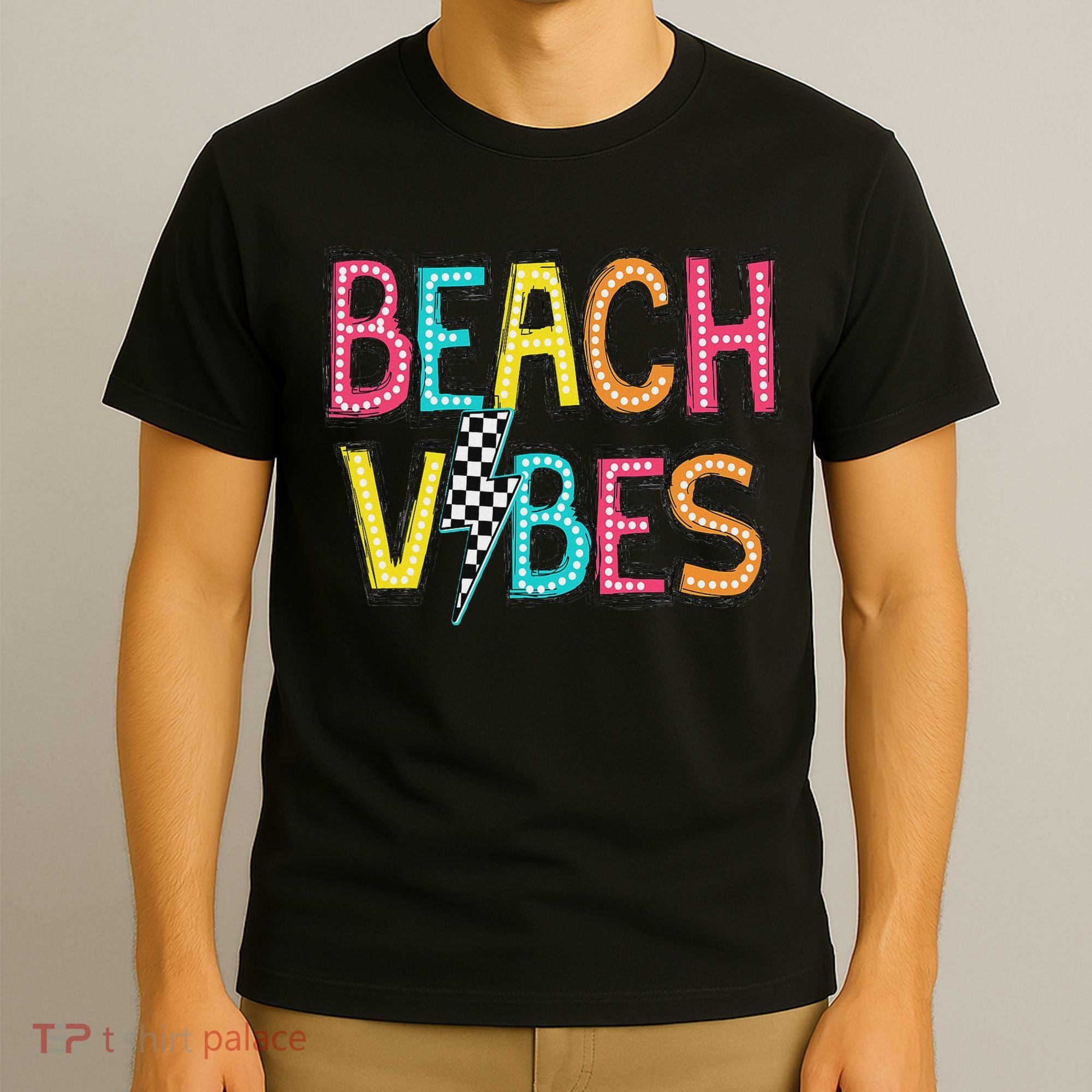 Beach Vibes Hello Summer Vacation Girl Women N Colorful T-Shirt