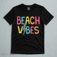 Beach Vibes Hello Summer Vacation Girl Women N Colorful T-Shirt thumb 5