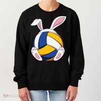 Bunny Volleyball Heartbeat Funny Easter Day Bunny Lovers Gift Women's Sweatshirt thumb 0