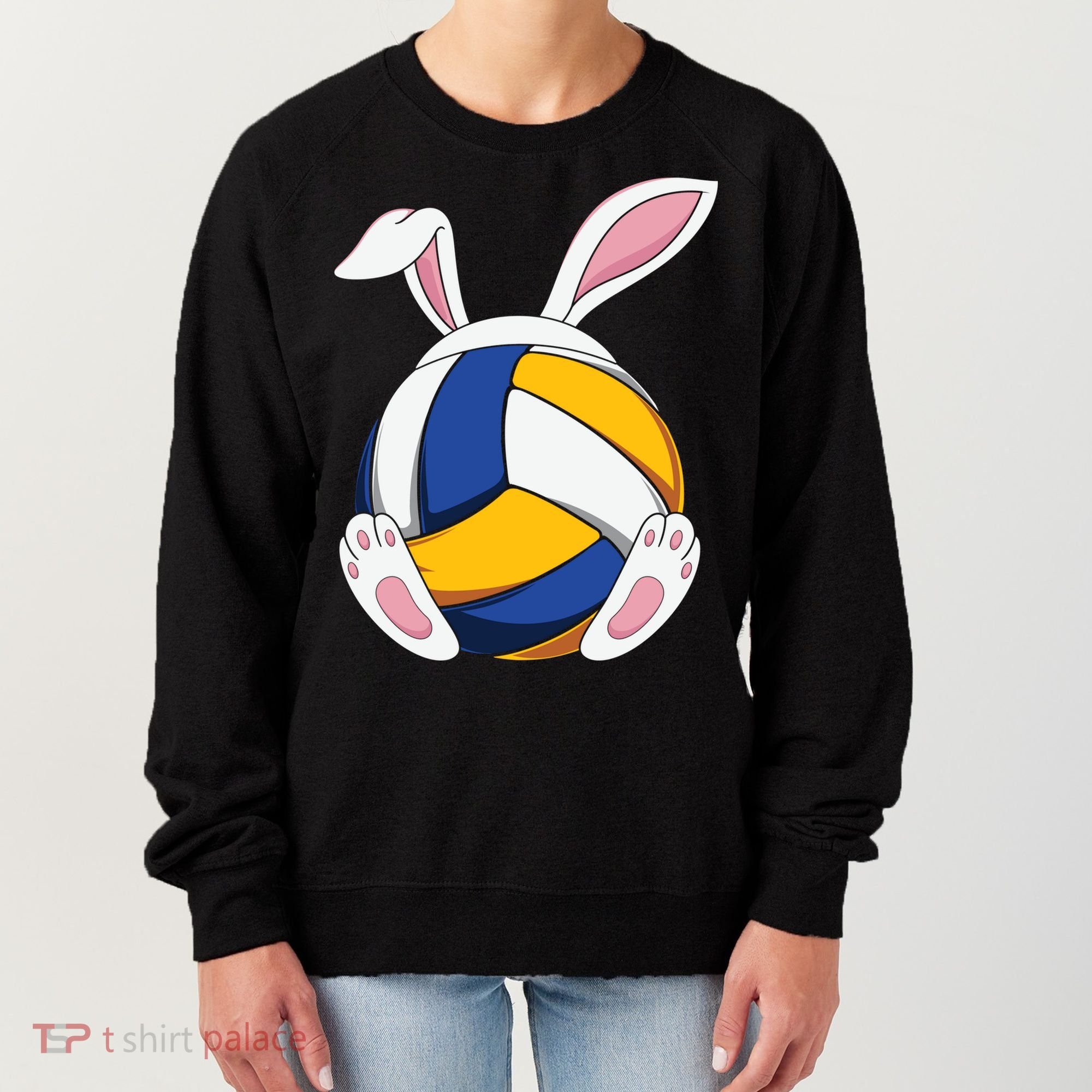 Bunny Volleyball Heartbeat Funny Easter Day Bunny Lovers Gift Women's Sweatshirt
