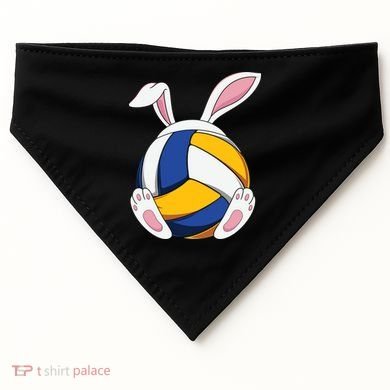 Bunny Volleyball Heartbeat Funny Easter Day Bunny Lovers Gift USA-Made Doggie Bandana